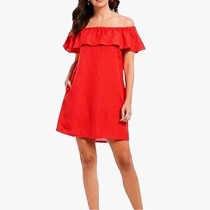 Tommy‎ Bahama Off the Shoulder Red dress size Small